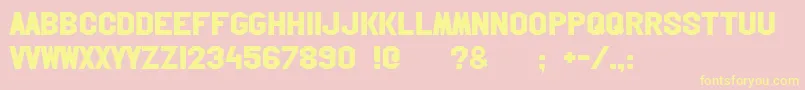 Hollywoodhills Font – Yellow Fonts on Pink Background