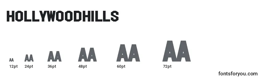 Hollywoodhills Font Sizes