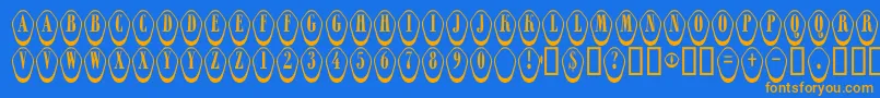 ARombyrndotldn3D Font – Orange Fonts on Blue Background