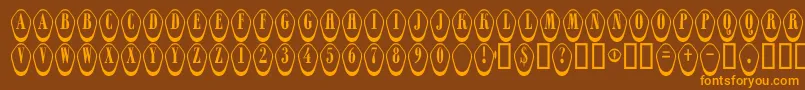 Czcionka ARombyrndotldn3D – pomarańczowe czcionki na brązowym tle