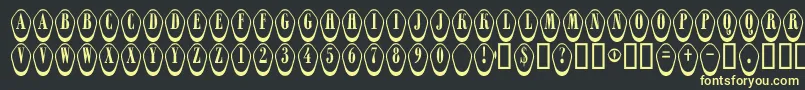 フォントARombyrndotldn3D – 黒い背景に黄色の文字
