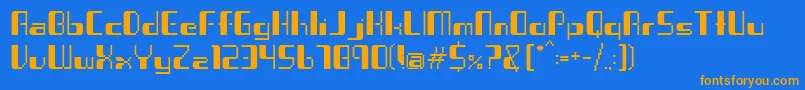 Virus ffy Font – Orange Fonts on Blue Background