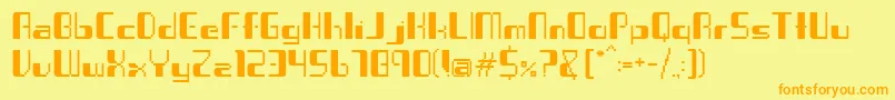 Virus ffy Font – Orange Fonts on Yellow Background