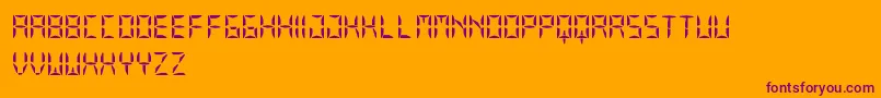 OurDisplaySt-Schriftart – Violette Schriften auf orangefarbenem Hintergrund