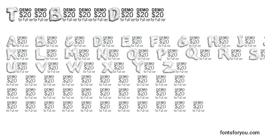 A fonte TheBlobDemo – alfabeto, números, caracteres especiais