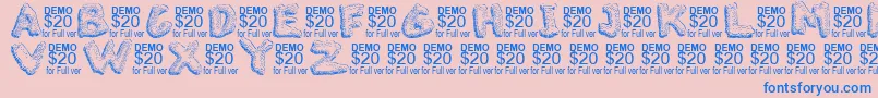 TheBlobDemo Font – Blue Fonts on Pink Background