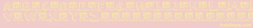 TheBlobDemo-Schriftart – Gelbe Schriften auf rosa Hintergrund