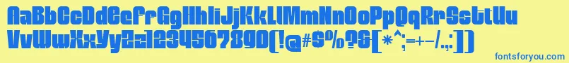 MobleysansRegular Font – Blue Fonts on Yellow Background