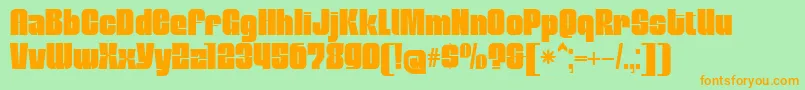 MobleysansRegular Font – Orange Fonts on Green Background