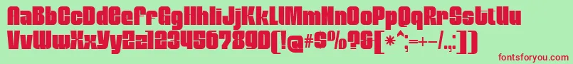 MobleysansRegular Font – Red Fonts on Green Background