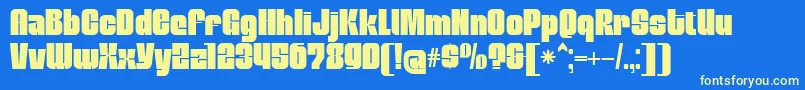 MobleysansRegular Font – Yellow Fonts on Blue Background