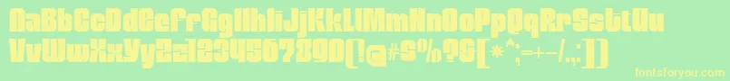 MobleysansRegular Font – Yellow Fonts on Green Background