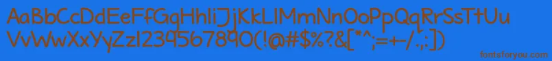 フォントMaritimeTropicalNeueBold – 茶色の文字が青い背景にあります。
