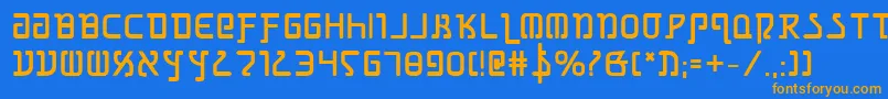 Grimlordb Font – Orange Fonts on Blue Background