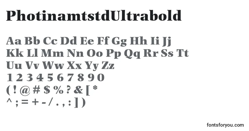 Czcionka PhotinamtstdUltrabold – alfabet, cyfry, specjalne znaki