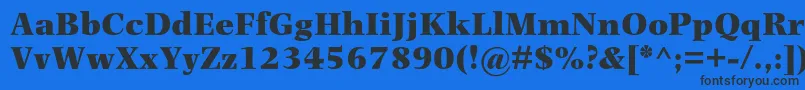 Czcionka PhotinamtstdUltrabold – czarne czcionki na niebieskim tle