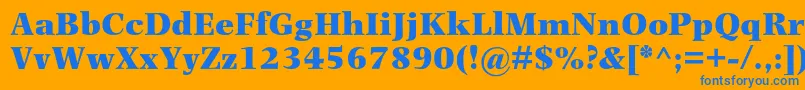 フォントPhotinamtstdUltrabold – オレンジの背景に青い文字