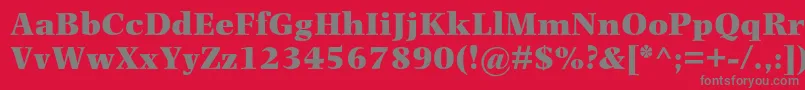フォントPhotinamtstdUltrabold – 赤い背景に灰色の文字
