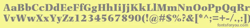 フォントPhotinamtstdUltrabold – 黄色の背景に灰色の文字
