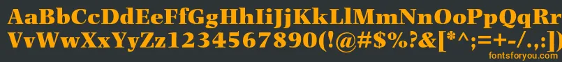 フォントPhotinamtstdUltrabold – 黒い背景にオレンジの文字