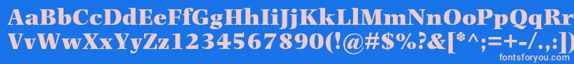 Czcionka PhotinamtstdUltrabold – różowe czcionki na niebieskim tle