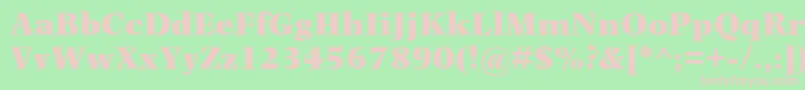 Fonte PhotinamtstdUltrabold – fontes rosa em um fundo verde