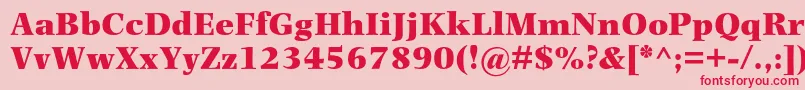 フォントPhotinamtstdUltrabold – ピンクの背景に赤い文字