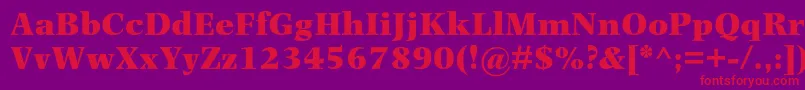 Fonte PhotinamtstdUltrabold – fontes vermelhas em um fundo violeta