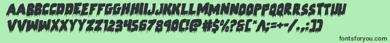 Zombiecontrolrotal-fontti – mustat fontit vihreällä taustalla