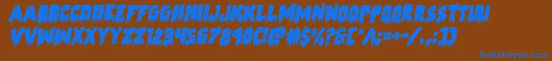 Шрифт Zombiecontrolrotal – синие шрифты на коричневом фоне