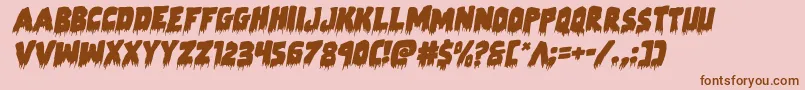 Zombiecontrolrotal-fontti – ruskeat fontit vaaleanpunaisella taustalla