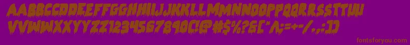 Zombiecontrolrotal-Schriftart – Braune Schriften auf violettem Hintergrund