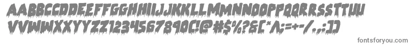 Zombiecontrolrotal-fontti – harmaat kirjasimet valkoisella taustalla