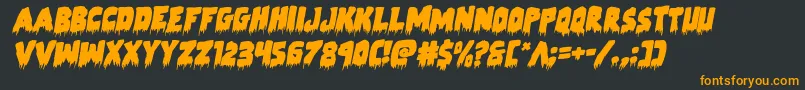 Zombiecontrolrotal-Schriftart – Orangefarbene Schriften auf schwarzem Hintergrund