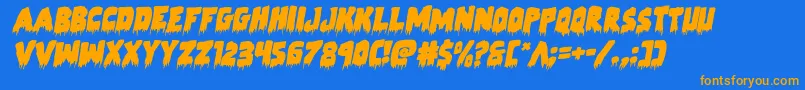 Zombiecontrolrotal Font – Orange Fonts on Blue Background