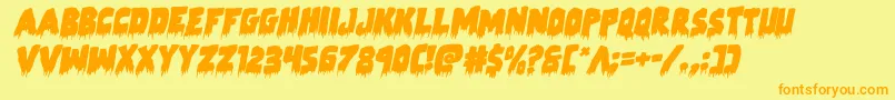 Zombiecontrolrotal Font – Orange Fonts on Yellow Background