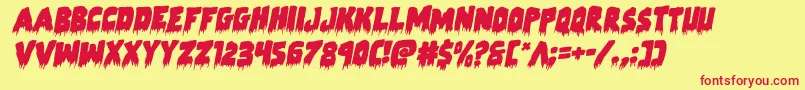 Zombiecontrolrotal Font – Red Fonts on Yellow Background