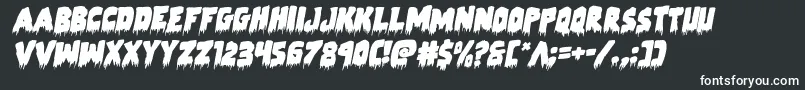 Zombiecontrolrotal-fontti – valkoiset fontit mustalla taustalla