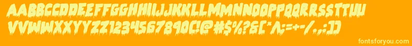 Zombiecontrolrotal-Schriftart – Gelbe Schriften auf orangefarbenem Hintergrund