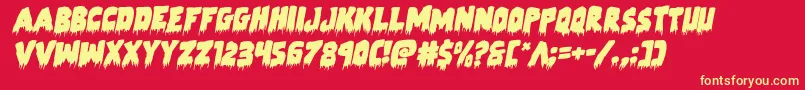 Zombiecontrolrotal Font – Yellow Fonts on Red Background