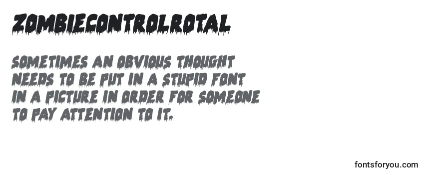 Review of the Zombiecontrolrotal Font