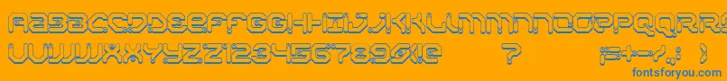 XiaxideShadow Font – Blue Fonts on Orange Background