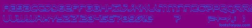 XiaxideShadow Font – Blue Fonts on Purple Background