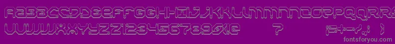 Fonte XiaxideShadow – fontes cinzas em um fundo violeta