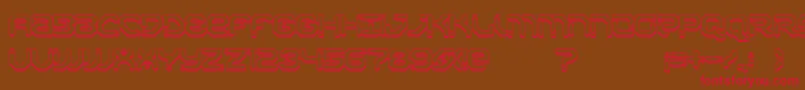 フォントXiaxideShadow – 赤い文字が茶色の背景にあります。