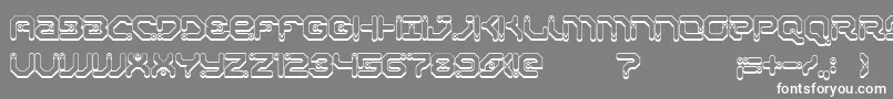 XiaxideShadow-Schriftart – Weiße Schriften auf grauem Hintergrund