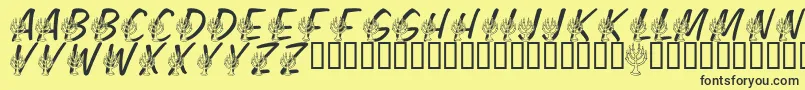 LmsFestivalOfLights Font – Black Fonts on Yellow Background
