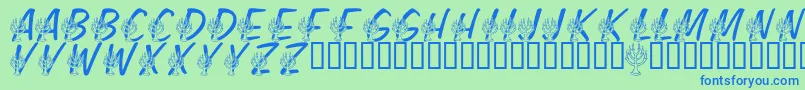 LmsFestivalOfLights Font – Blue Fonts on Green Background