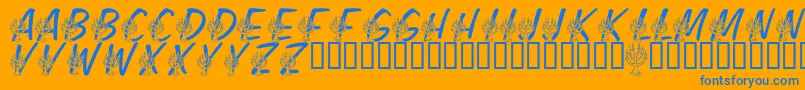LmsFestivalOfLights Font – Blue Fonts on Orange Background