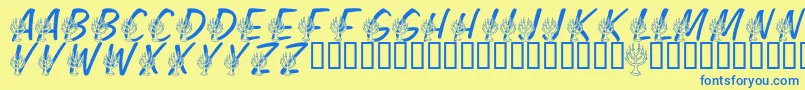 LmsFestivalOfLights Font – Blue Fonts on Yellow Background